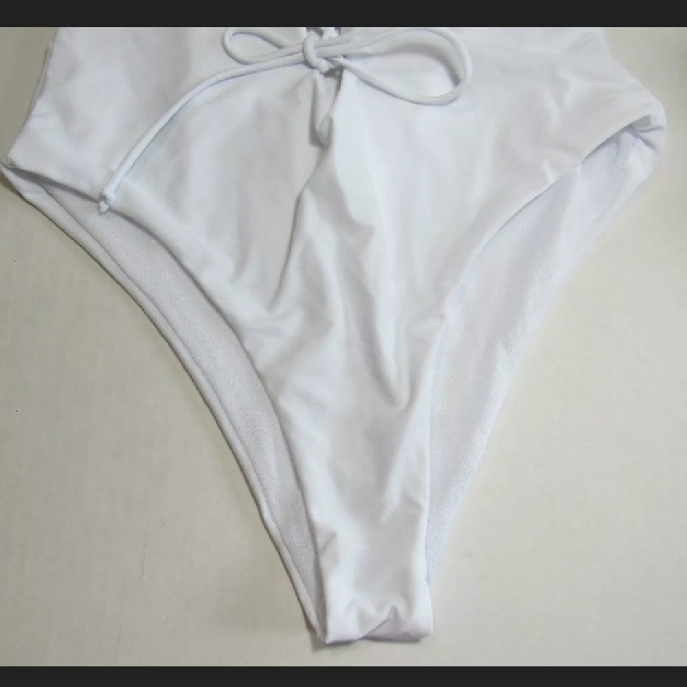 Bali White Women's Swimsuit Padded Lace up. - Picture 5 of 11